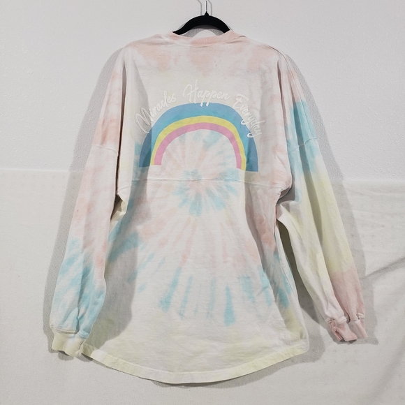 SPIRIT JERSEY Womens Rainbow Tie Dye Bubba Gump Shrimp Long Sleeve Shirt Size L - Picture 2 of 13